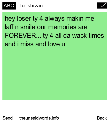 unsent message to shivan