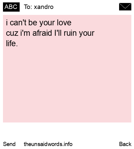 unsent message to xandro