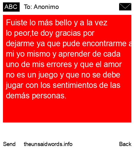 unsent message to Anonimo