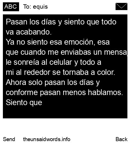 unsent message to equis