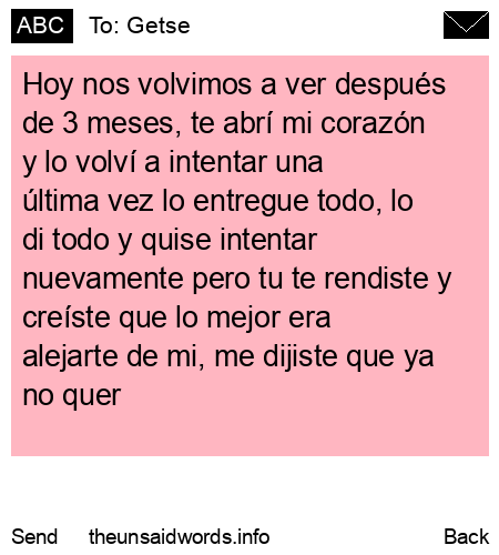 unsent message to Getse