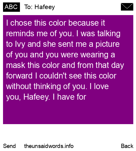 unsent message to Hafeey
