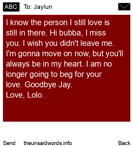 unsent message to Jaylun