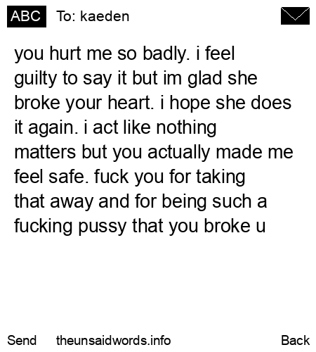 unsent message to kaeden