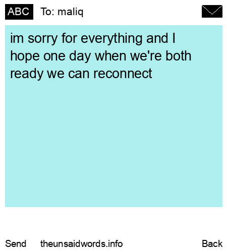 unsent message to maliq