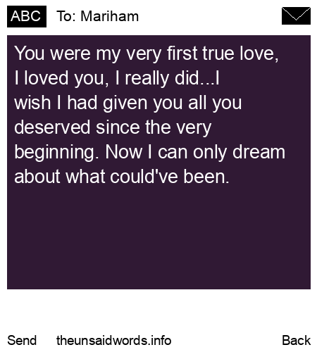 unsent message to Mariham