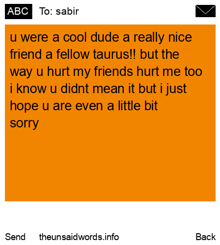 unsent message to sabir
