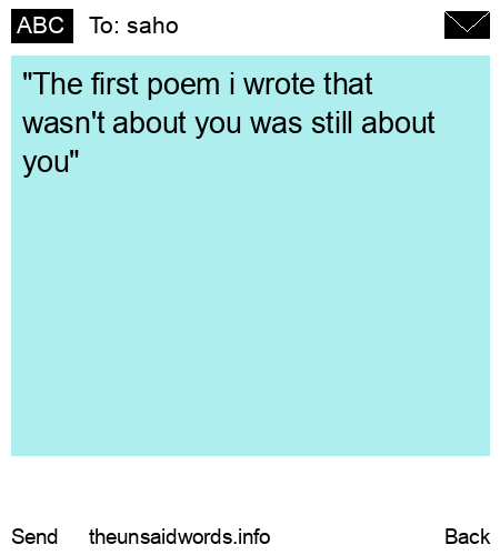unsent message to saho