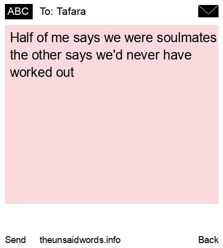 unsent message to Tafara