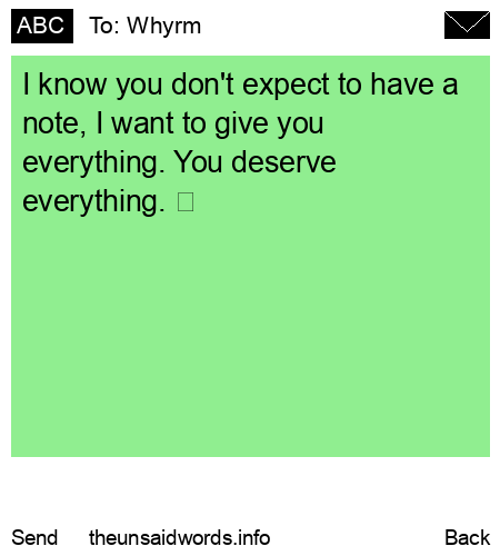 unsent message to Whyrm