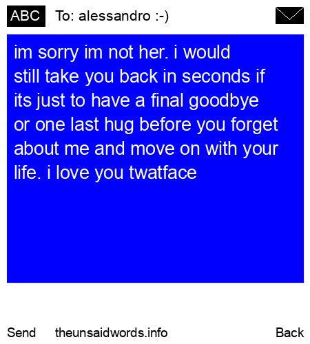unsent message to alessandro :-)