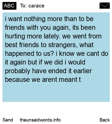 unsent message to carace