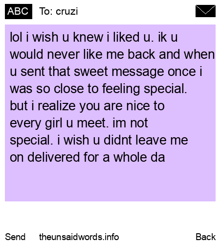 unsent message to cruzi