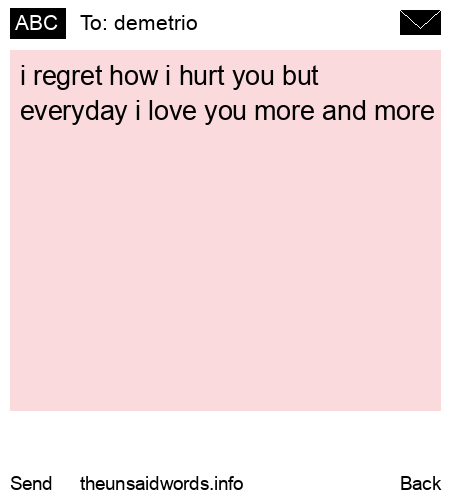 unsent message to demetrio