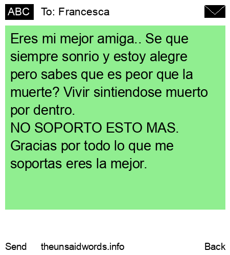 unsent message to Francesca