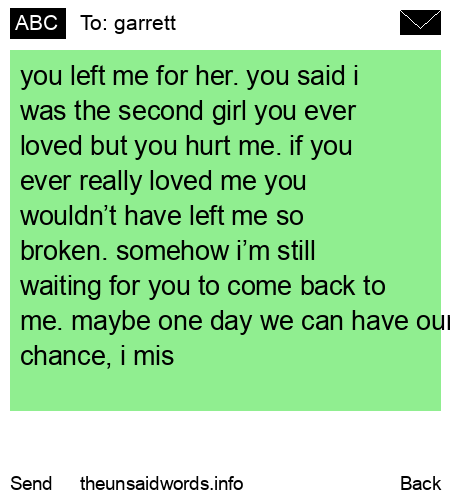 unsent message to garrett