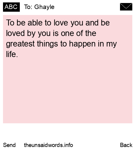 unsent message to Ghayle