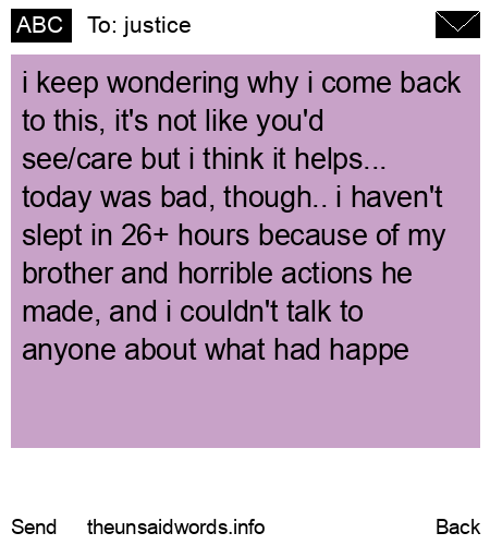 unsent message to justice