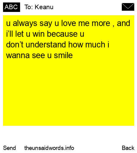 unsent message to Keanu