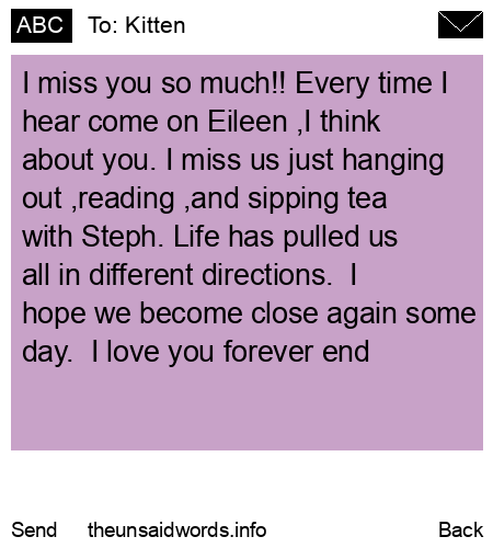 unsent message to Kitten