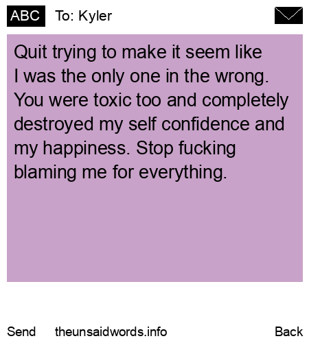 unsent message to Kyler