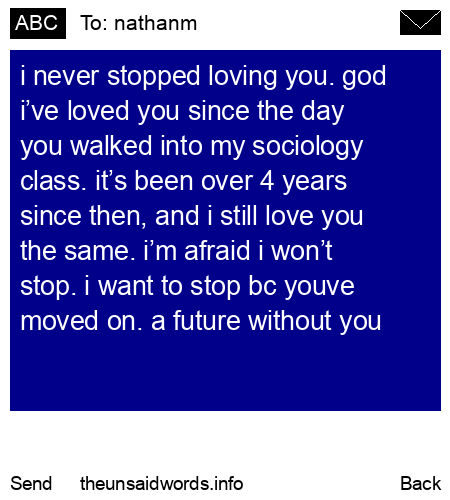 unsent message to nathanm