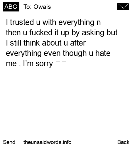 unsent message to Owais