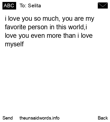 unsent message to Selita