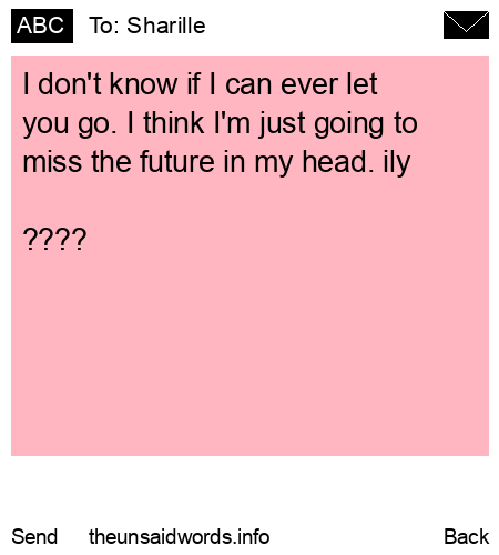 unsent message to Sharille