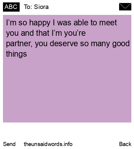 unsent message to Siora