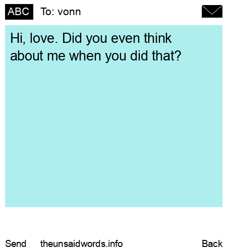 unsent message to vonn