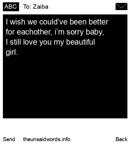 unsent message to Zaiba