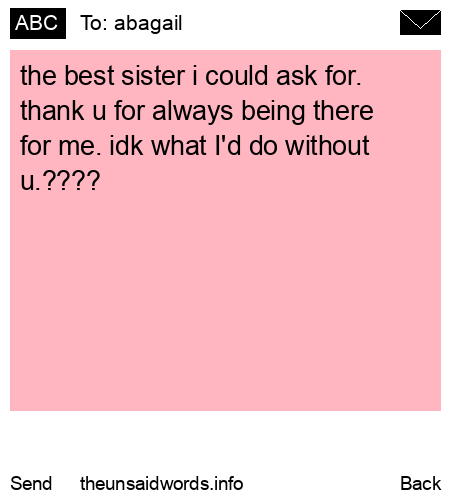 unsent message to abagail