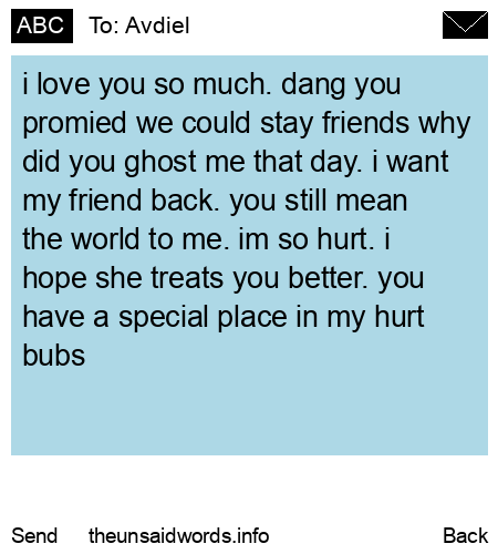 unsent message to Avdiel