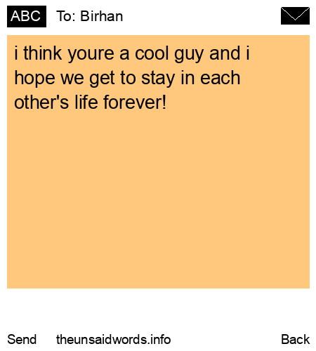 unsent message to Birhan