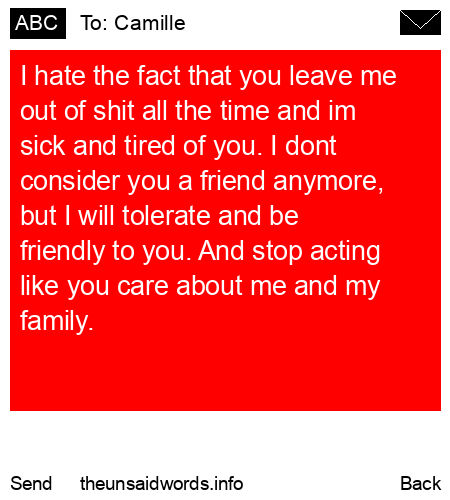 unsent message to Camille