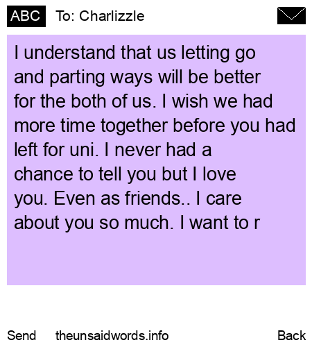 unsent message to Charlizzle