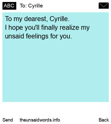 unsent message to Cyrille