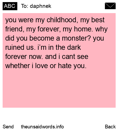 unsent message to daphnek
