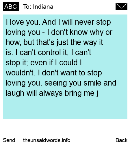 unsent message to Indiana