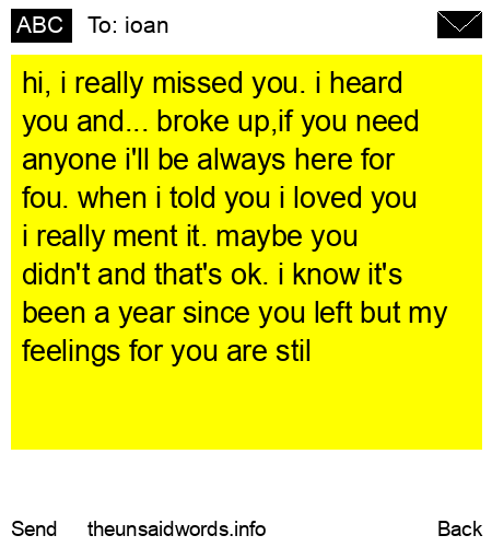 unsent message to ioan
