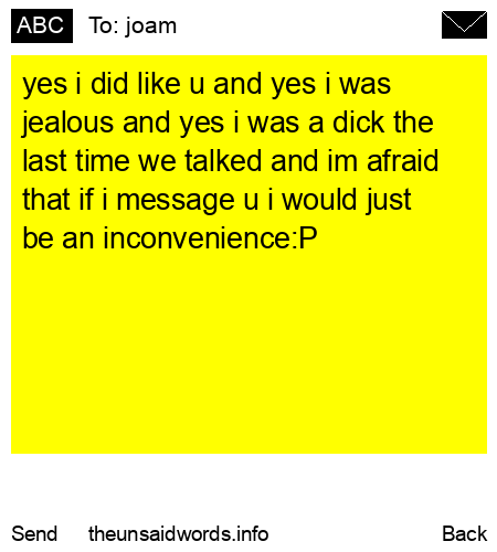 unsent message to joam