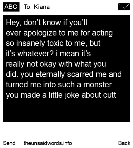 unsent message to Kiana