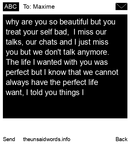 unsent message to Maxime