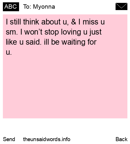 unsent message to Myonna