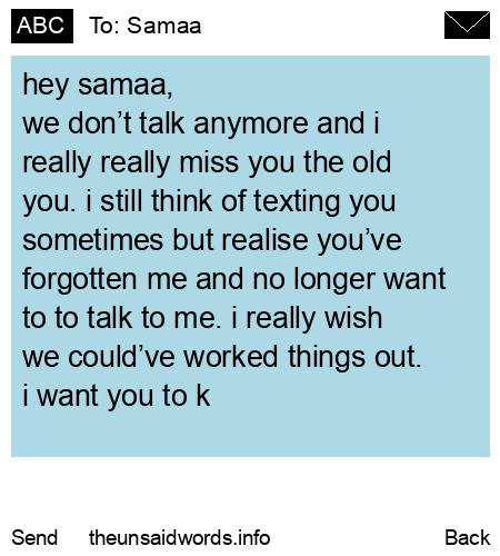 unsent message to Samaa