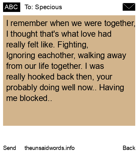 unsent message to Specious
