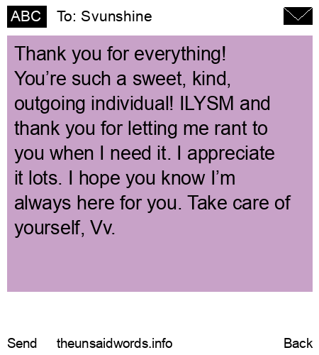 unsent message to Svunshine