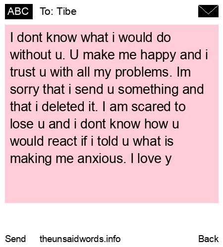 unsent message to Tibe