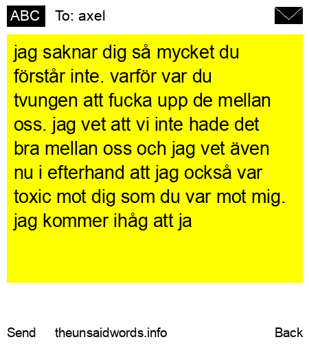 unsent message to axel